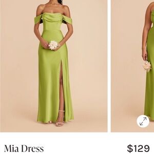 Mia Off-Shoulder One-Shoulder Evening Gown in Olive Green